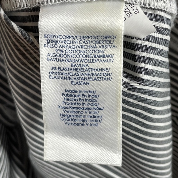 NEW Chaps Skirt Womens 6 black stripe faux wrap straight midi preppy casual - Picture 7 of 11